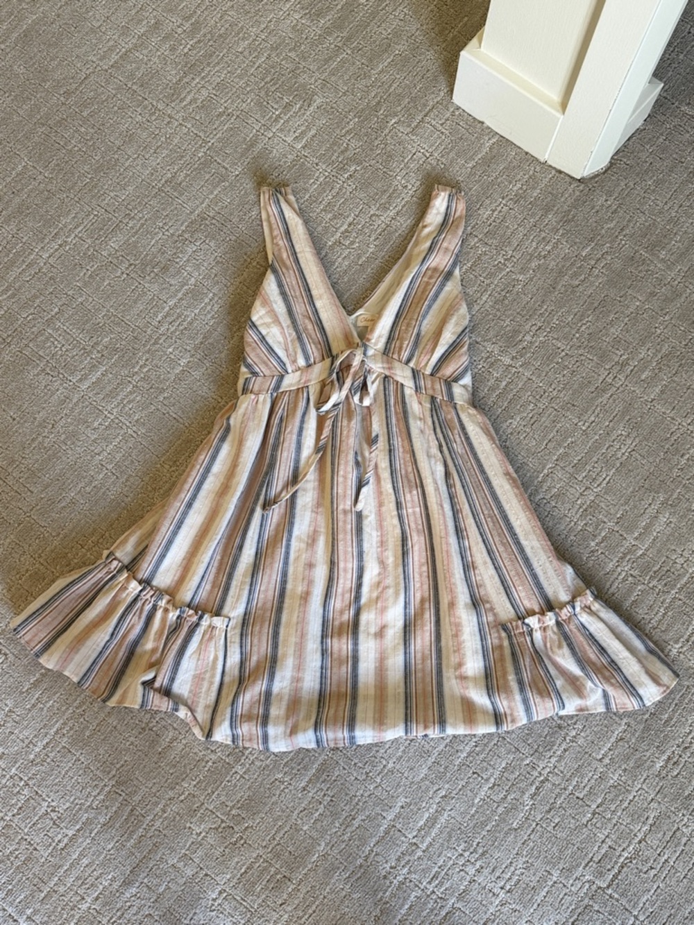 Lulus Precious Destiny Cream Multi Striped Mini Dress with Pockets - Picture 8 of 9